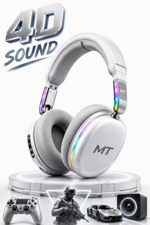 MT Wireless Bluetooth 5.0 Over-Ear Headphones with Mic – HiFi Deep Bass, Foldable